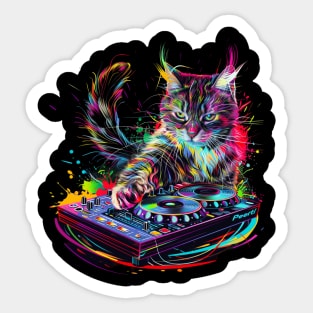 Cat DJ Loop Sticker
